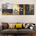 Serenity in Gold Canvas paintings - Set Of 3