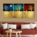 Tree of Life Framed Canvas Painting for home décor - Set of 3