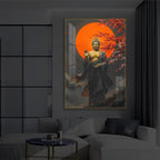 Gautam Buddh Modern Luxury Backlight Vertical Wall Art