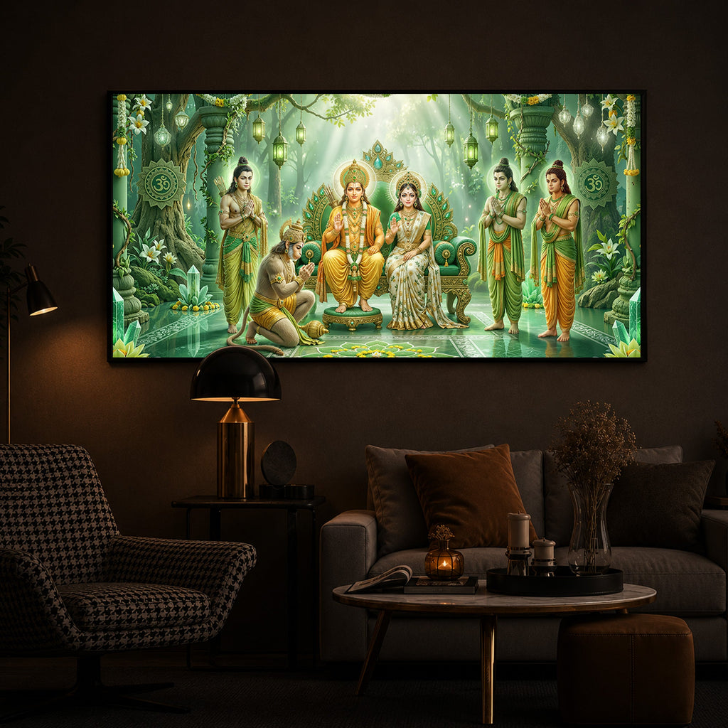Siya Ram Ji Modern Luxury Backlight Horizontal Wall Art