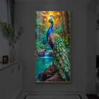 The Peacock Modern Luxury Backlight Vertical Wall Art