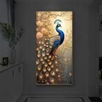 Beautiful Peacock Modern Luxury Backlight Vertical Wall Art