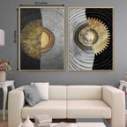 Luxor Twin Circular Discs Framed Canvas Wall painting Art