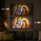 Shri Radha Krishn Modern Luxury Backlight Horizontal Wall Art
