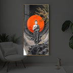 Namo Buddhay Modern Luxury Backlight Vertical Wall Art