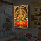 Mahalaxmi Ji Modern Luxury Backlight Vertical Wall Art