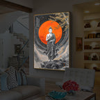 Buddhay Ji Modern Luxury Backlight Vertical Wall Art
