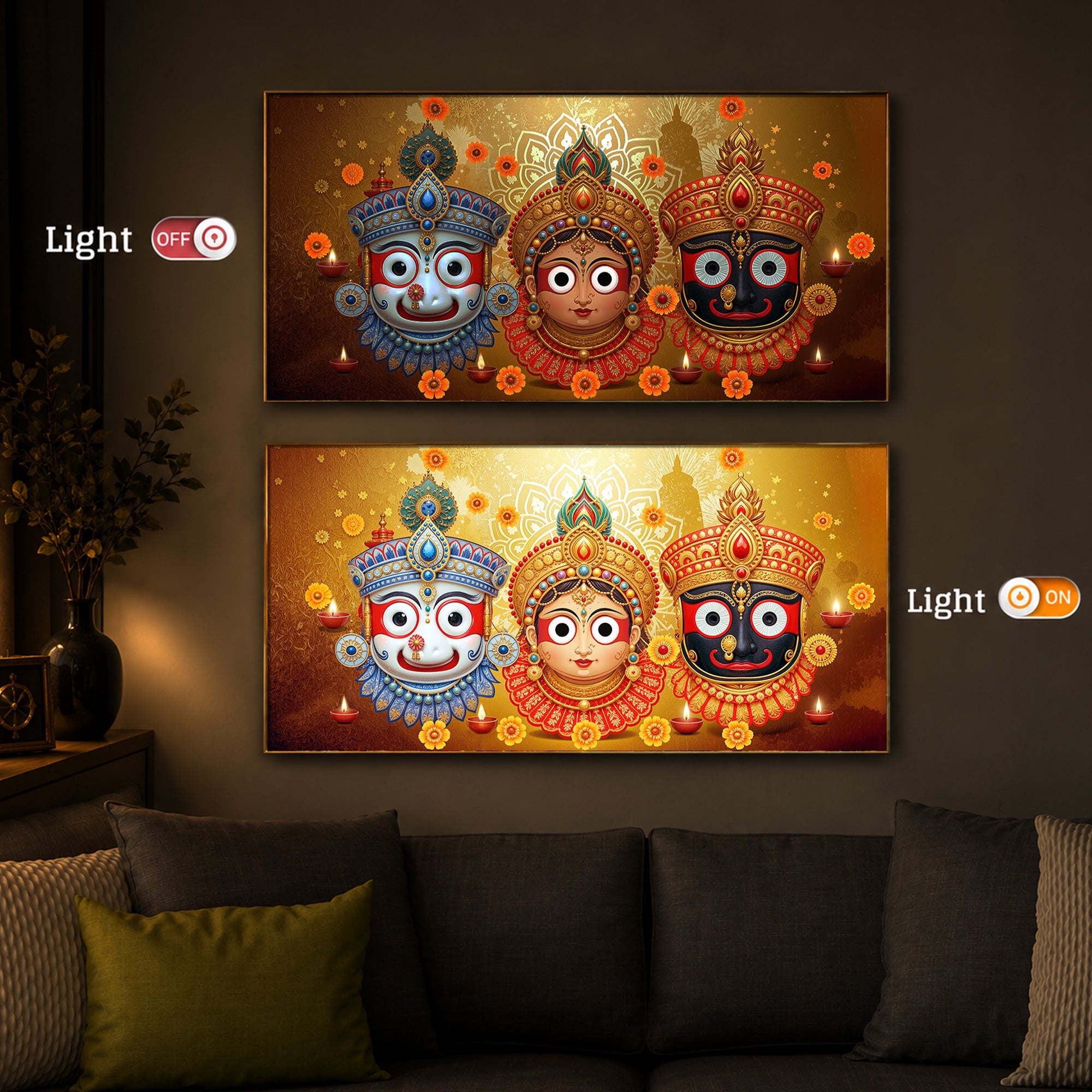 Jai Jagannath Modern Luxury Backlight Horizontal Wall Art