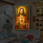 Heart Of Jesus Modern Luxury Backlight Vertical Wall Art