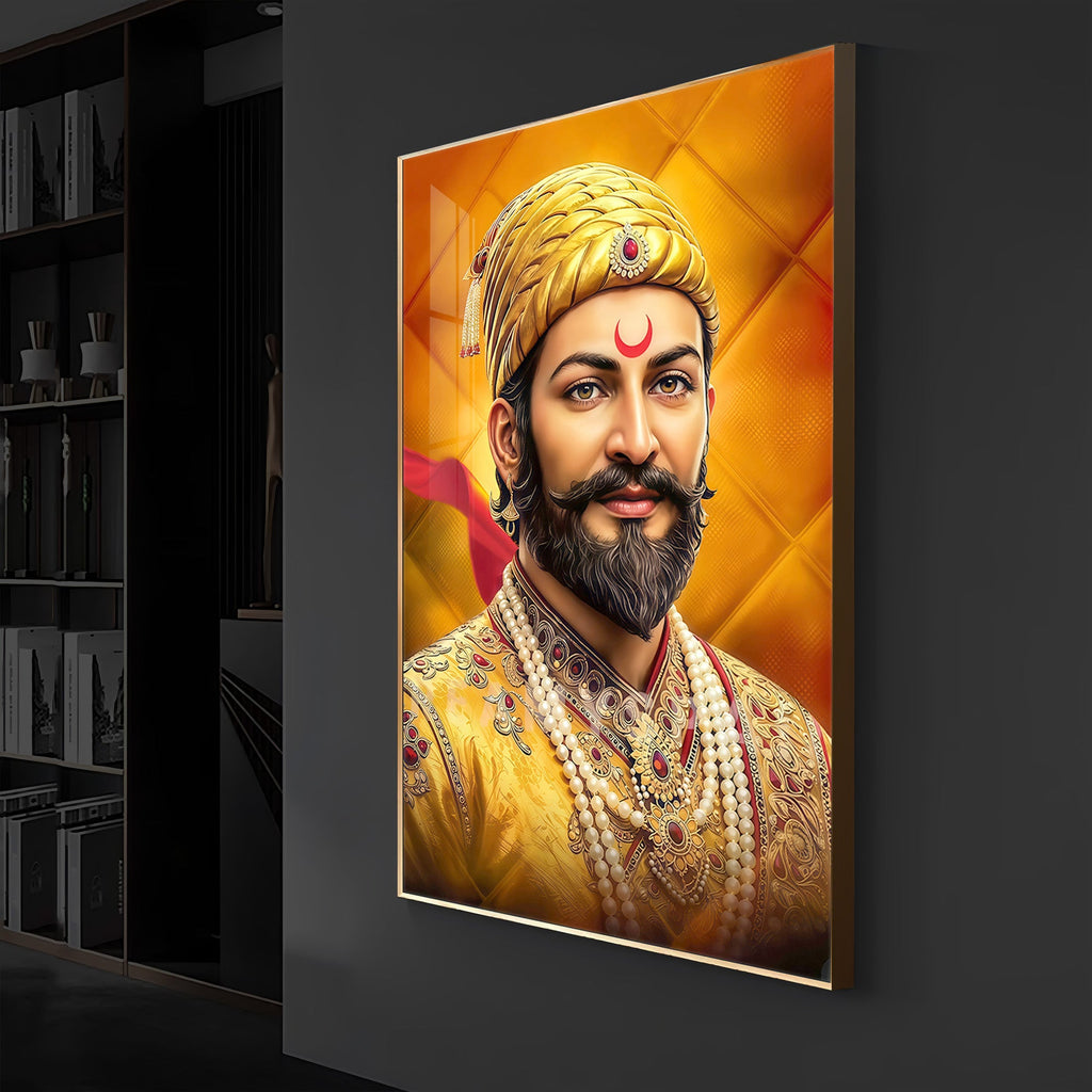 Chhatrapati Shivaji Modern Luxury Backlight Vertical Wall Art