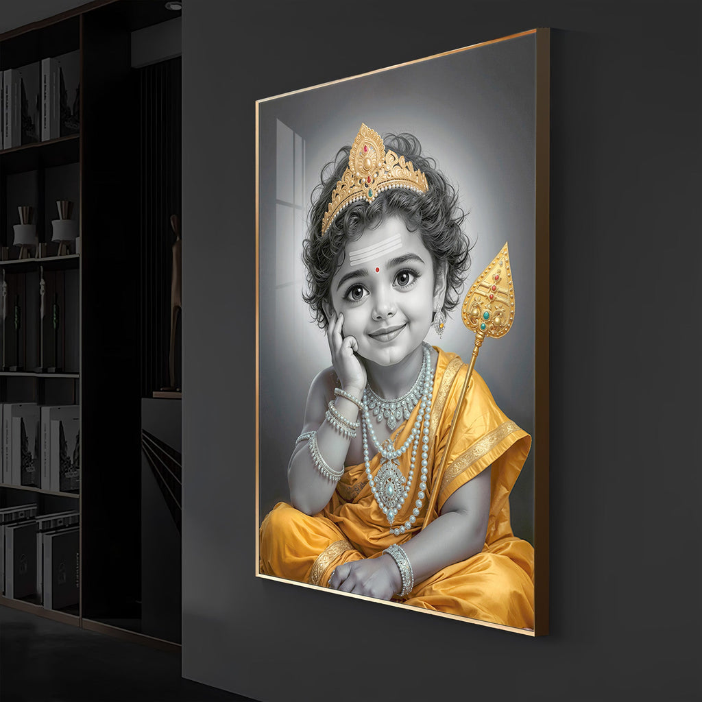 Little Murugan Modern Luxury Backlight Vertical Wall Art