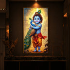 Little krishna Modern Luxury Backlight Vertical Wall Art