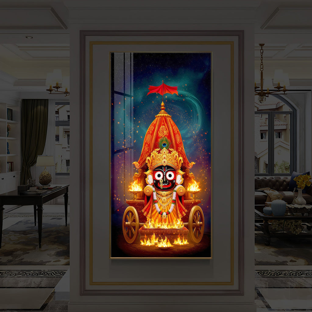 Jagannath Prabhu Modern Luxury Backlight Vertical Wall Art