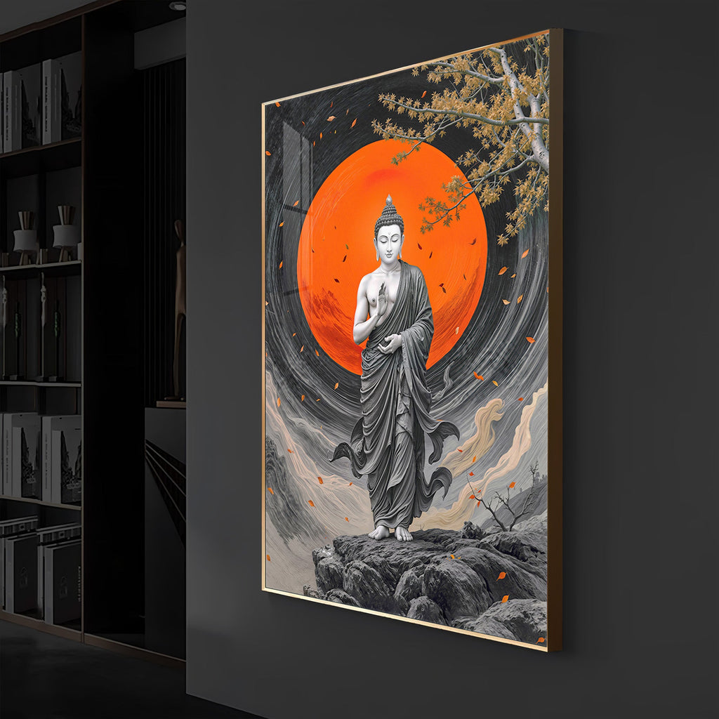 Buddhay Ji Modern Luxury Backlight Vertical Wall Art