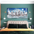 Premium Running Horses Ocean Scene Acrylic Wall Art With Moonlight For Stylish Home Interior Decor
