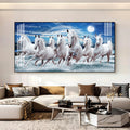 Premium Running Horses Ocean Scene Acrylic Wall Art With Moonlight For Stylish Home Interior Decor
