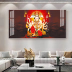 Scenic Panchmukhi Hanuman Acrylic Wall Art Canvas With Divine Energy And Sacred Theme