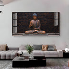 Minimal Buddha Zen Acrylic Wall Art Canvas With Peaceful Spiritual Interior Design