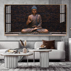 Minimal Buddha Zen Acrylic Wall Art Canvas With Peaceful Spiritual Interior Design