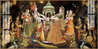 Radha Krishna Raas Leela Acrylic Wall Art Canvas With Devotional Hindu Spiritual Scene