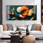 Stylish Floral Acrylic Wall Art Canvas With Colorful Design And Modern Art Style