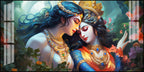 Modern Radha Krishna Acrylic Wall Art Canvas With Romantic And Spiritual Art Style