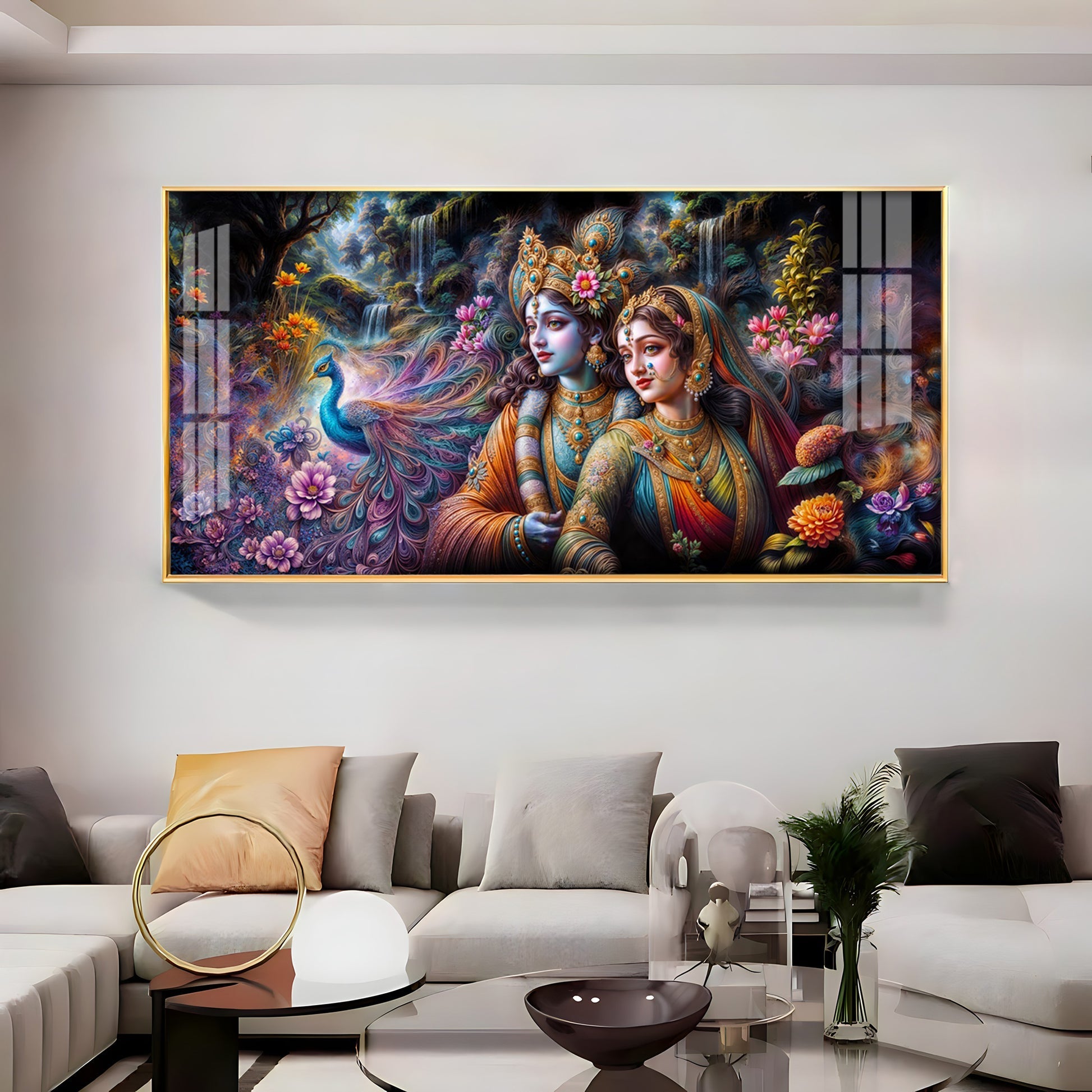Radha & Krishna Masterpiece Premium Acrylic Horizontal Wall Art