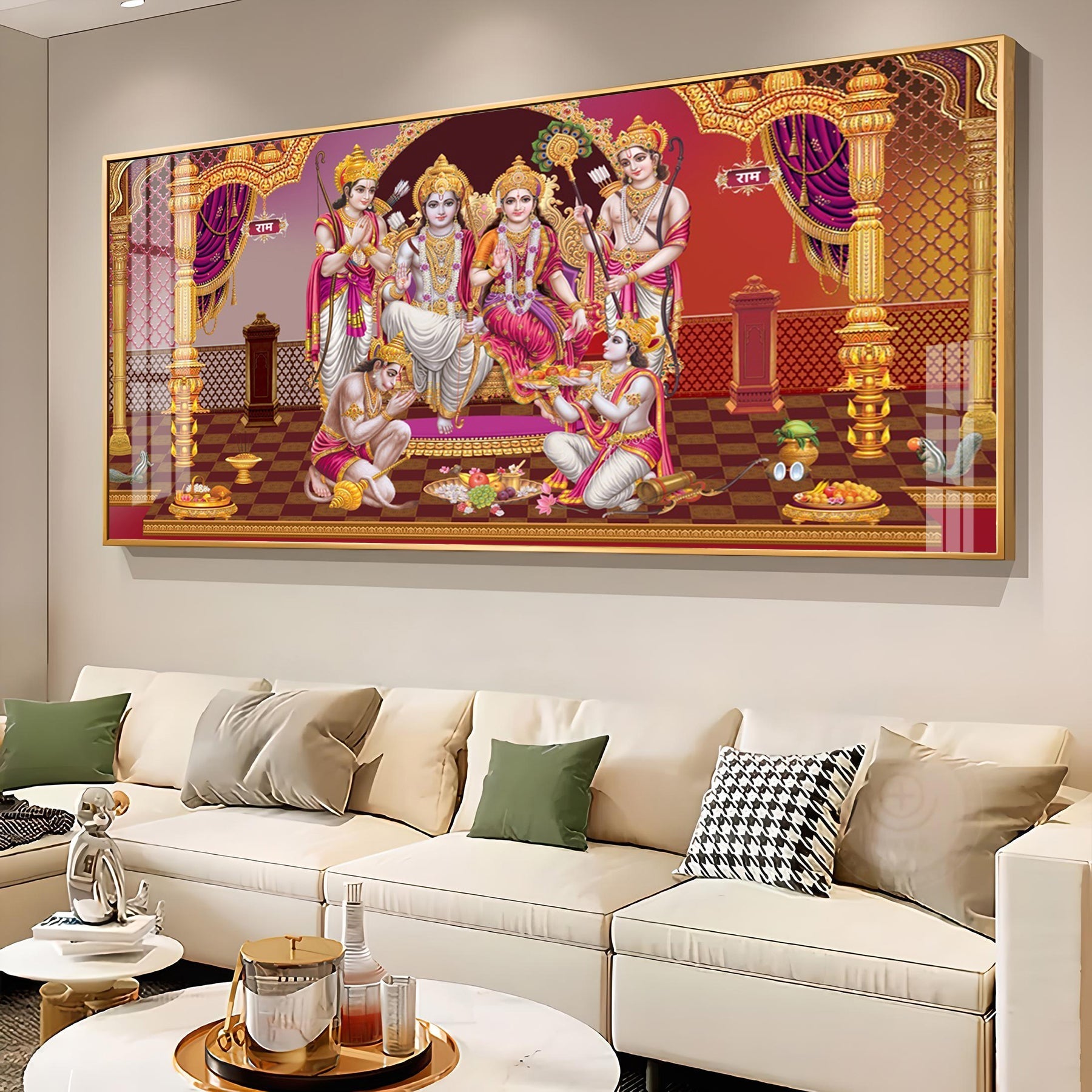 Premium Lord Ram Sita and Lakshman Acrylic Wall Decor with Hanuman