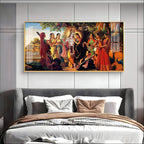 Lord Krishna Raasleela Acrylic Wall Art with Gopis and Musical Instruments