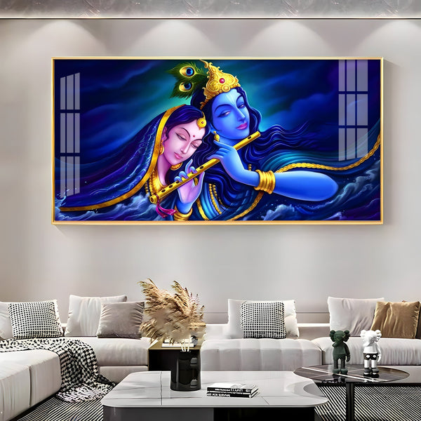 Credence Radha Krishna Love Premium Acrylic Horizontal Wall Art