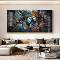 Premium Spiritual Radha Krishna Cosmic Love Acrylic Wall Decor Canvas