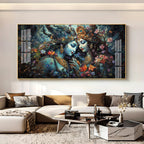Premium Spiritual Radha Krishna Cosmic Love Acrylic Wall Decor Canvas