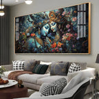 Premium Spiritual Radha Krishna Cosmic Love Acrylic Wall Decor Canvas