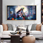 Modern Radha Krishna Romantic Portrait Acrylic Wall Art Home Decor