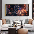 Divine Lord Shiva Meditative Aura Floral Theme Premium Acrylic Wall Painting