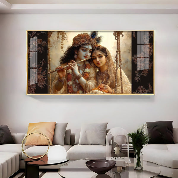 Divine Radha Krishna Romantic Classic Art Luxury Acrylic wall painting