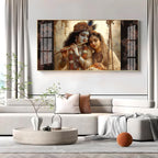 Divine Radha Krishna Romantic Classic Art Luxury Acrylic wall painting