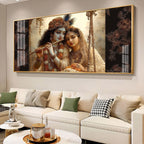 Divine Radha Krishna Romantic Classic Art Luxury Acrylic wall painting