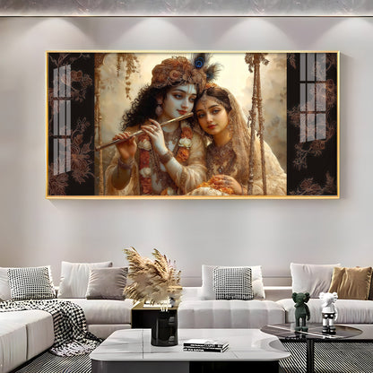 Divine Radha Krishna Romantic Classic Art Luxury Acrylic wall painting