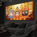 Colorful Jagannath Balabhadra Subhadra Festival Theme Acrylic wall painting