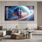 Modern Radha Krishna Universe Theme Luxury Acrylic wall painting