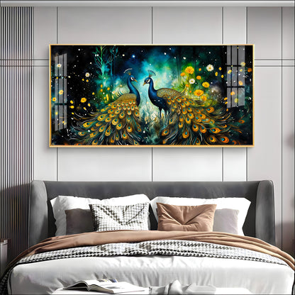 Royal Peacock Pair Nature Elegance Premium Acrylic wall painting