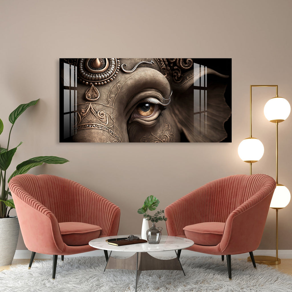 Royal Elephant Eye Artistic Detail Premium Acrylic wall painting