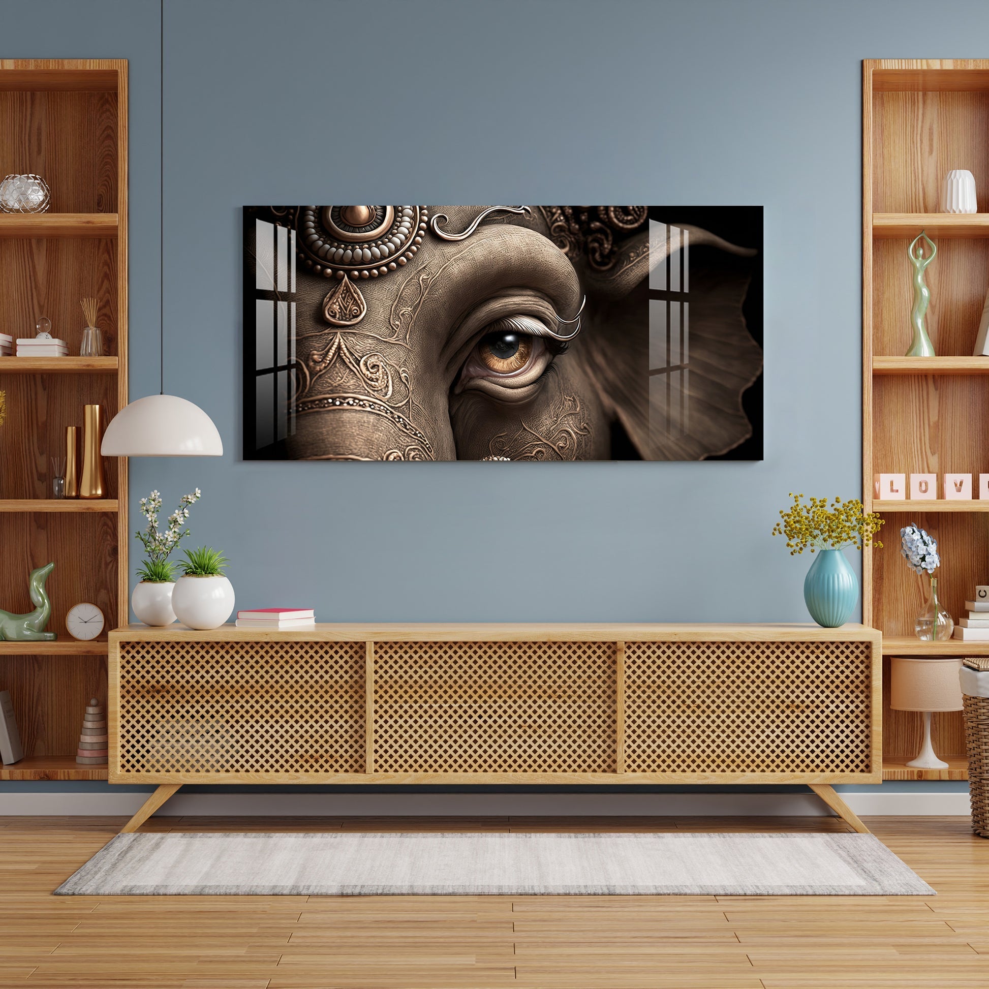 Royal Elephant Eye Artistic Detail Premium Acrylic wall painting