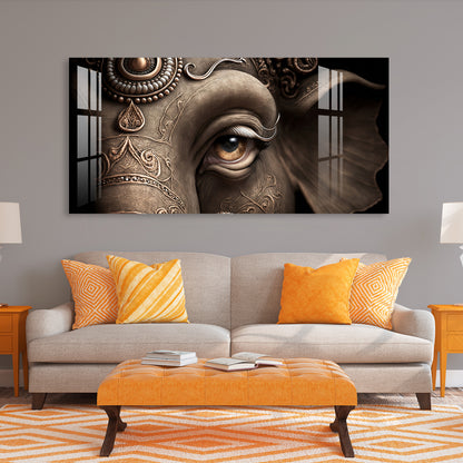 Royal Elephant Eye Artistic Detail Premium Acrylic wall painting