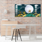 Golden Deer Moonlight Landscape Artistic Premium Acrylic wall painting