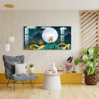 Golden Deer Moonlight Landscape Artistic Premium Acrylic wall painting