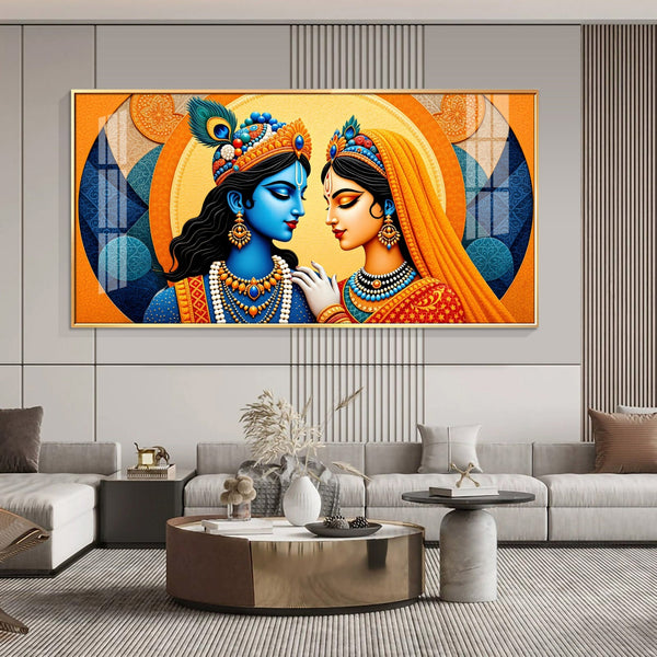 Divine Radha Krishna Love Art Premium Acrylic wall painting