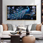 Royal Peacock Floral Night Theme Premium Acrylic wall painting