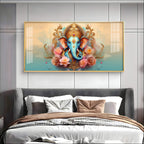Divine Lord Ganesha Floral Art Premium Acrylic wall painting